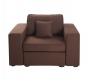 Fauteuil assise large en coton couleur chocolat UP TO YOU