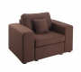 Fauteuil assise large en coton couleur chocolat UP TO YOU
