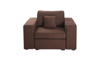 Fauteuil assise large en coton couleur chocolat UP TO YOU