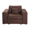 Fauteuil assise large en coton couleur chocolat UP TO YOU