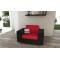 Fauteuil assise large en coton et microfibre couleur noir et rouge UP TO YOU