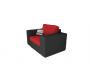 Fauteuil assise large en coton et microfibre couleur noir et rouge UP TO YOU