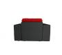 Fauteuil assise large en coton et microfibre couleur noir et rouge UP TO YOU