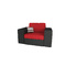Fauteuil assise large en coton et microfibre couleur noir et rouge UP TO YOU