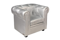 Fauteuil BABY CHESTERFIELD - coloris argent image pub1