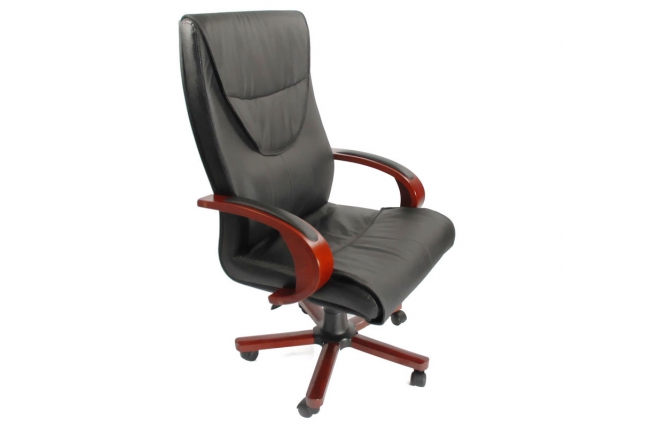 Fauteuil / chaise de bureau cuir noir Michelangelo