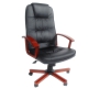 Fauteuil / chaise de bureau cuir noir Venus - refente de cuir pigment&eacute;e