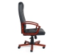 Fauteuil / chaise de bureau cuir noir Venus - refente de cuir pigment&eacute;e