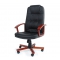 Fauteuil / chaise de bureau cuir noir Venus - refente de cuir pigment&eacute;e