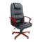 Fauteuil / chaise de bureau cuir noir Venus - refente de cuir pigment&eacute;e