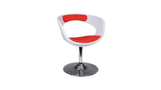 Fauteuil / chaise design blanc et rouge GROOVY  image 1
