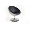Fauteuil / chaise design r&eacute;tro argent et noir Stanley