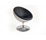 Fauteuil / chaise design r&eacute;tro argent et noir Stanley