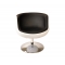 Fauteuil / chaise design r&eacute;tro blanc et noir Brady