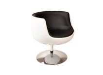 Fauteuil / chaise design r&eacute;tro blanc et noir Brady