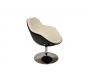 Fauteuil / chaise design r&eacute;tro blanc et noir Solly