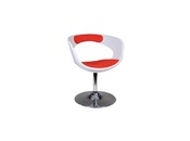 Fauteuil / chaise design r&eacute;tro blanc et rouge GROOVY