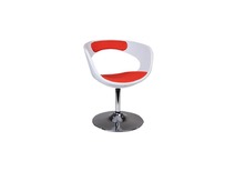 Fauteuil / chaise design r&eacute;tro blanc et rouge GROOVY