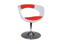 Fauteuil / chaise design r&eacute;tro blanc et rouge GROOVY
