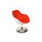 Fauteuil / chaise design r&eacute;tro blanc et rouge Solly