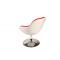 Fauteuil / chaise design r&eacute;tro blanc et rouge Solly