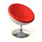 Fauteuil / chaise design r&eacute;tro blanc et rouge Stanley