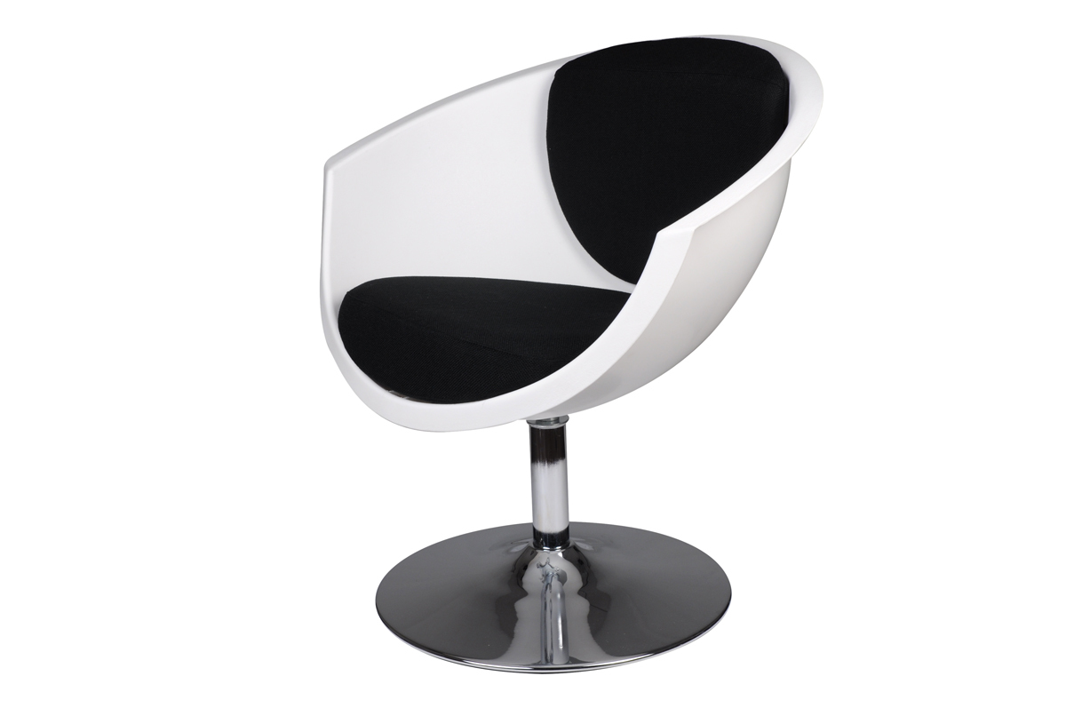 Fauteuil / chaise design r&eacute;tro noir et blanc New Groovy