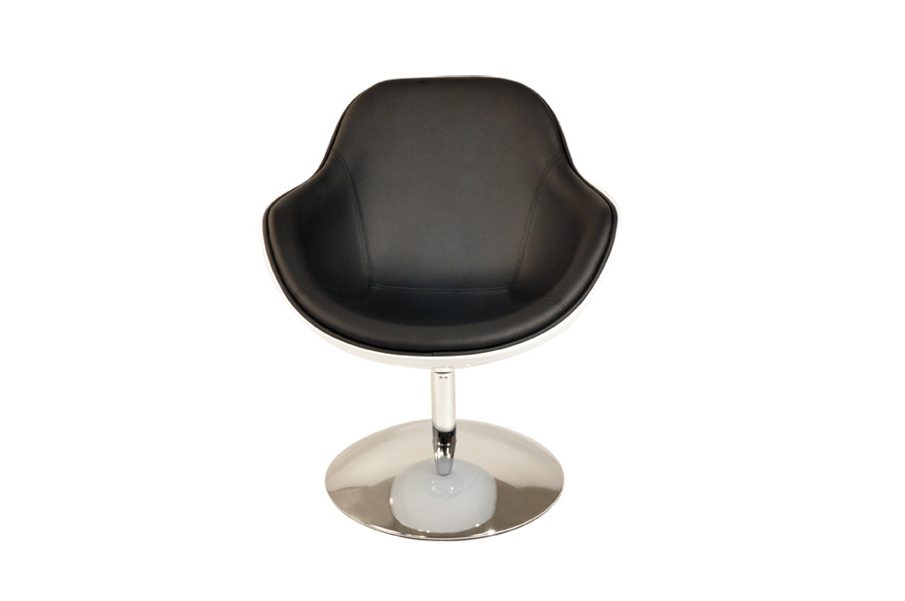 Fauteuil / chaise design r&eacute;tro noir et blanc Solly