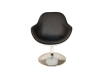 Fauteuil / chaise design r&eacute;tro noir et blanc Solly