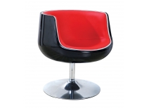 Fauteuil / chaise design r&eacute;tro noir et rouge Brady
