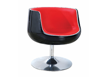 Fauteuil / chaise design r&eacute;tro noir et rouge Brady