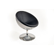 Fauteuil / chaise design STANLEY argent et noir en ABS et polyur&eacute;thane  image pub1