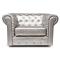 Fauteuil Chesterfield argent design