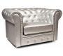 Fauteuil Chesterfield argent design