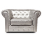 Fauteuil Chesterfield argent design