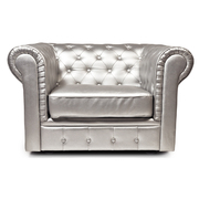 Fauteuil CHESTERFIELD coloris argent image pub1