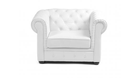 Fauteuil CHESTERFIELD coloris blanc image 1