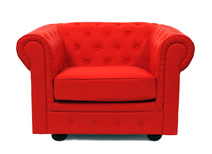 Fauteuil Chesterfield coloris rouge
