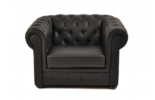 Fauteuil Chesterfield noir design