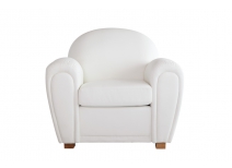 Fauteuil Club cuir blanc New Club