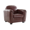 Fauteuil Club cuir marron clair - cro&ucirc;te de cuir