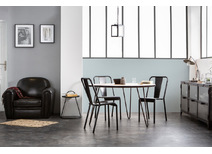 Fauteuil Club cuir noir - cuir de buffle