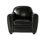 Fauteuil Club cuir noir - cuir de buffle