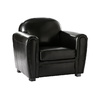 Fauteuil Club cuir noir - cuir de buffle