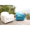 Fauteuil Club cuir turquoise NEW CLUB