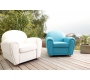 Fauteuil Club cuir turquoise NEW CLUB