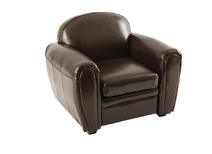 Fauteuil Club enfant en cuir marron BABY CLUB