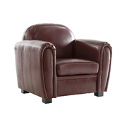 Fauteuil club marron clair - cro&ucirc;te de cuir image pub1