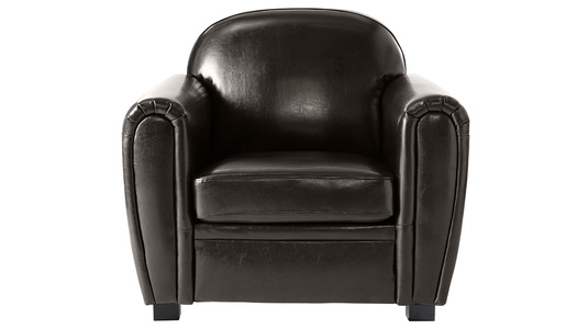 Fauteuil club marron - cuir de buffle image 1