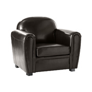 Fauteuil club marron - cuir de buffle image pub1
